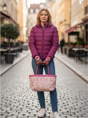 Emilio Pucci Pink and Cream Patterned Tote